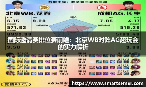 国际邀请赛排位赛前瞻：北京WB对阵AG超玩会的实力解析